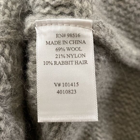 Coldwater Creek Wool Rabbit Hair Blend Cable Knit Embellished Cardigan FLAW Sz M - Picture 14 of 16